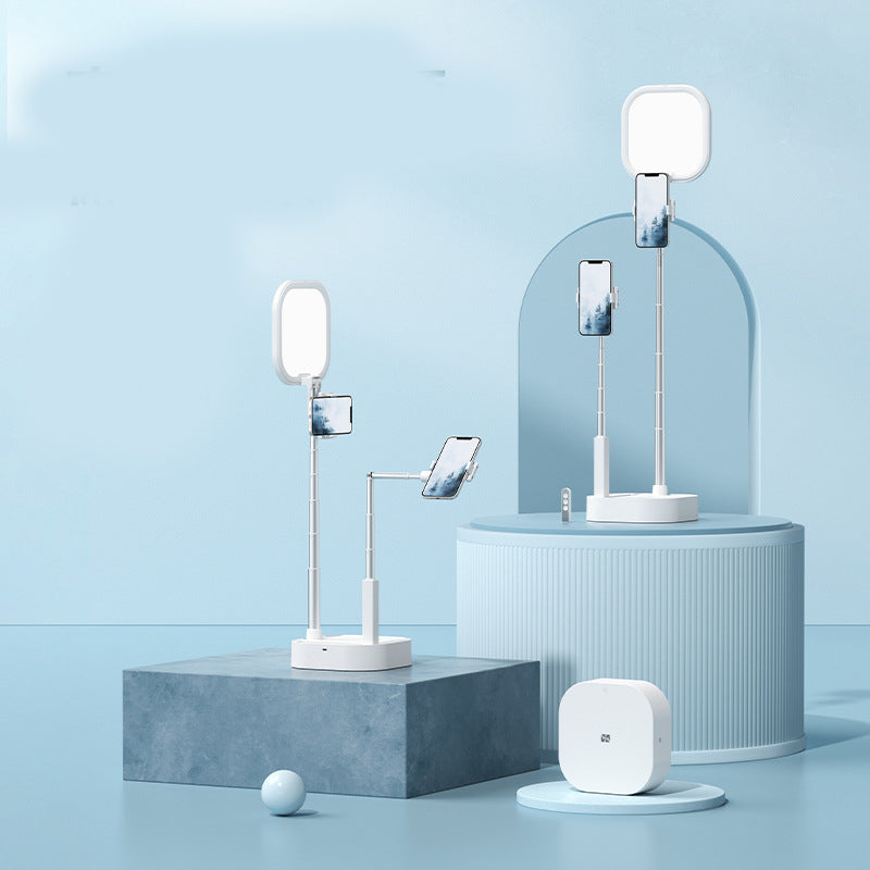 Suporte de Celular Retrátil sem Fio para Transmissões ao Vivo, com Luz de Preenchimento LED Dimerizável para Beleza