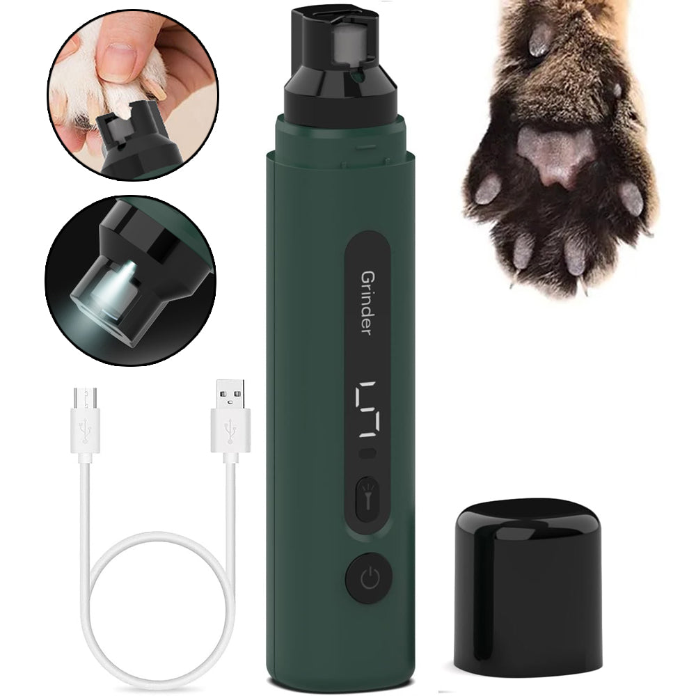 Lixa Elétrica de Unhas Recarregável Super Silenciosa com 5 Velocidades para Cães e Gatos