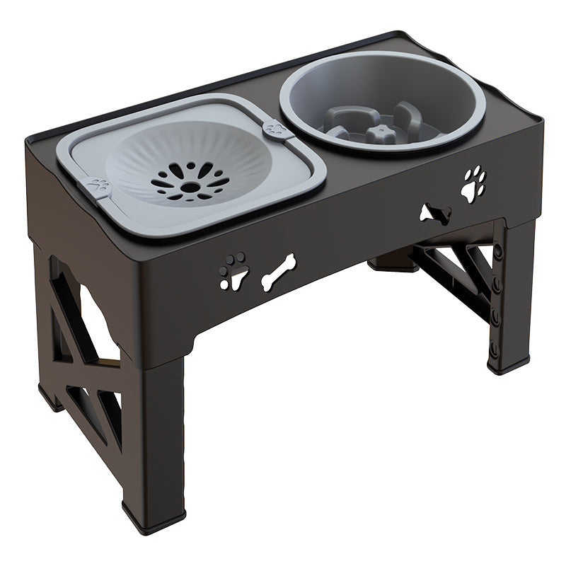 Comedouro Duplo de Inox com Altura Ajustável para Pets