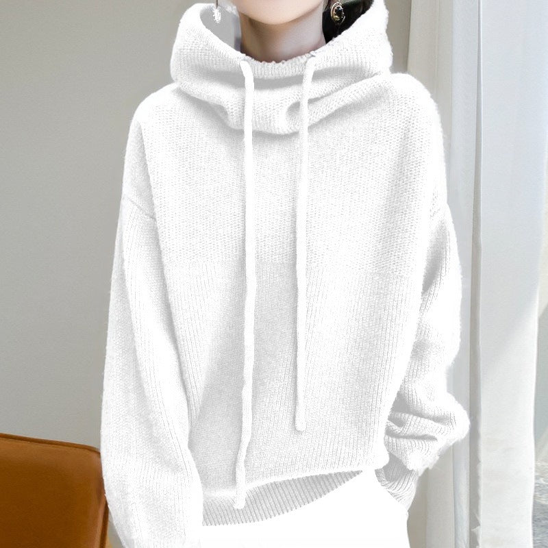Suéter Grosso Estilo Folgado Versátil de Manga Longa Feminino - Outono e Inverno