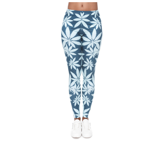Legging Fina Estampada Elástica com Pé Estilo Pencil para Yoga