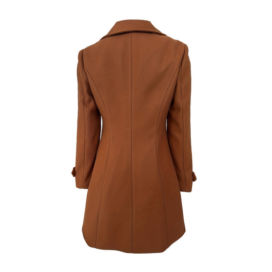 Casaco de Lã Elegante Trespassado Liso Feminino - Estilo Europeu e Americano