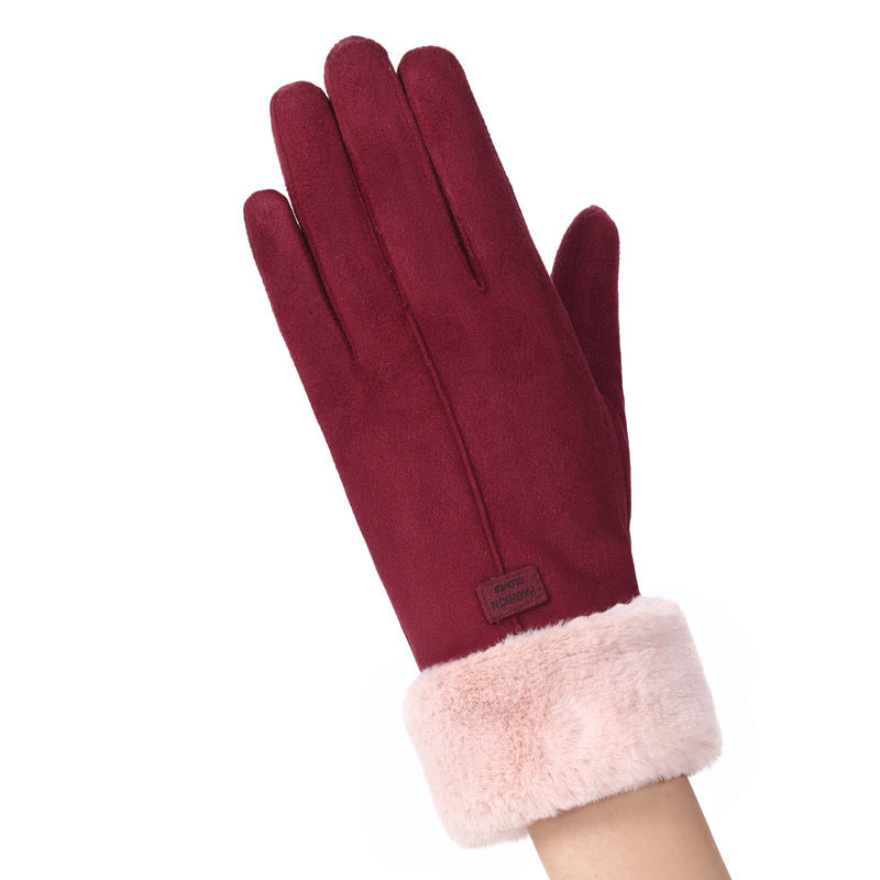 Luvas Térmicas de Camurça com Forro Duplo de Veludo Femininas - Inverno