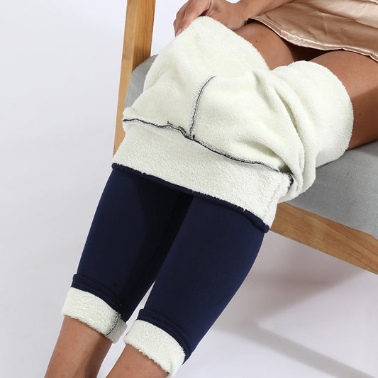 Legging Feminina Térmica de Inverno, Grossa e Muito Elástica, com Forro de Lã de Cordeiro, Slim, Fitness