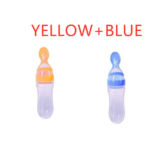 Mamadeira com Colher de Silicone para Alimentação do Bebê