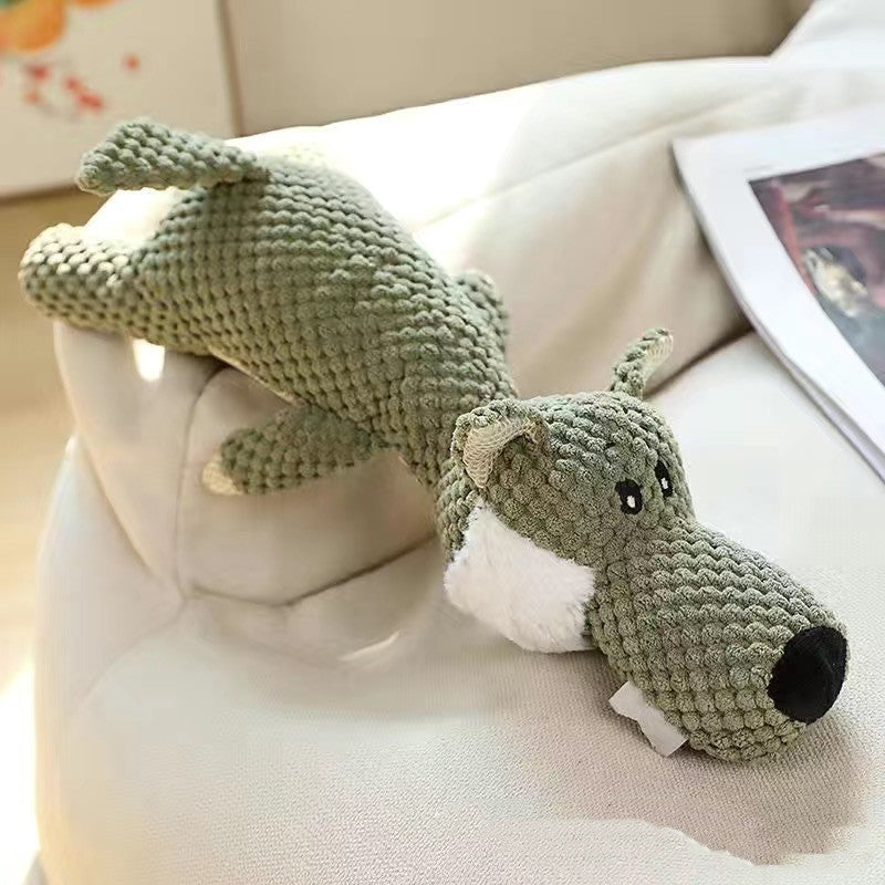 Brinquedo de Pelúcia de Veludo Cotelê com Som para Cães - Resistente a Mordidas