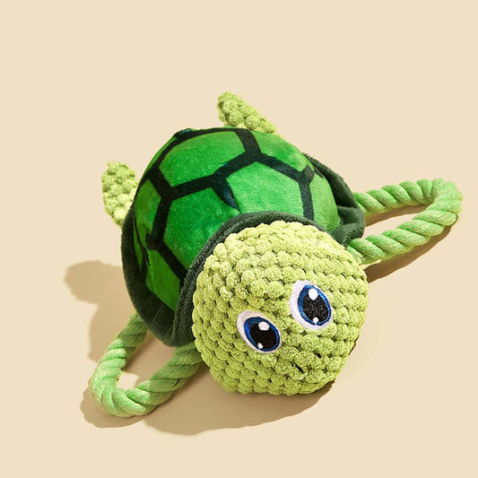 Brinquedo de Pelúcia em Formato de Tartaruga com Nó para Cães