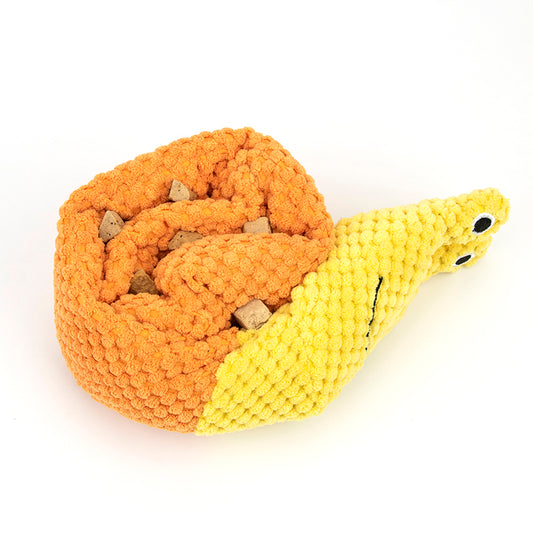 Brinquedo de Cheirar em Formato de Caracol com Apito para Cães - Dispensador de Petiscos
