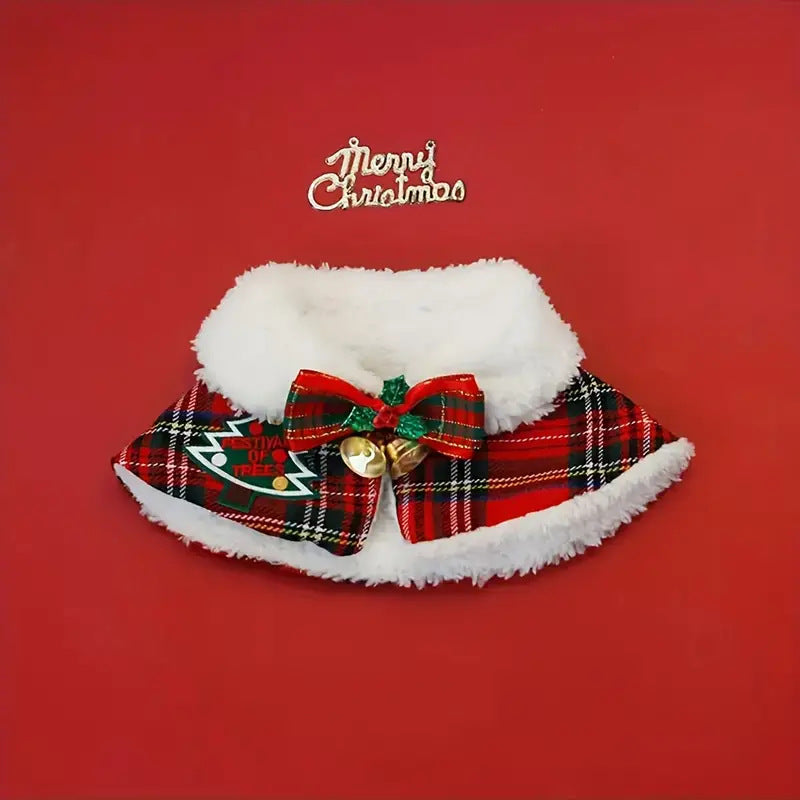 Capa e Cachecol de Natal Quentinho para Gatos e Cães