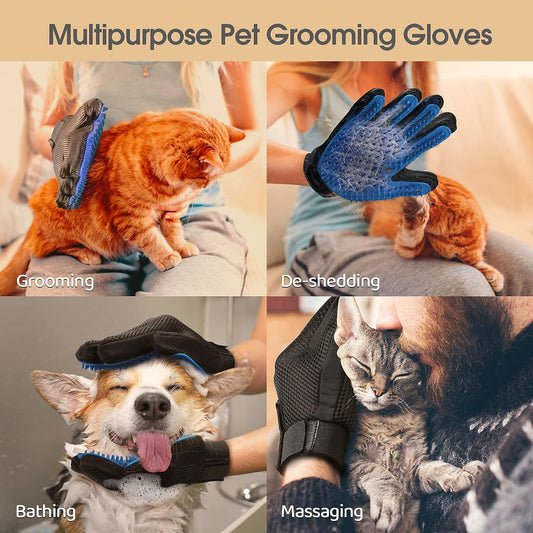 Luva de Tosa Atualizada para Remover Pelos de Gatos e Cães