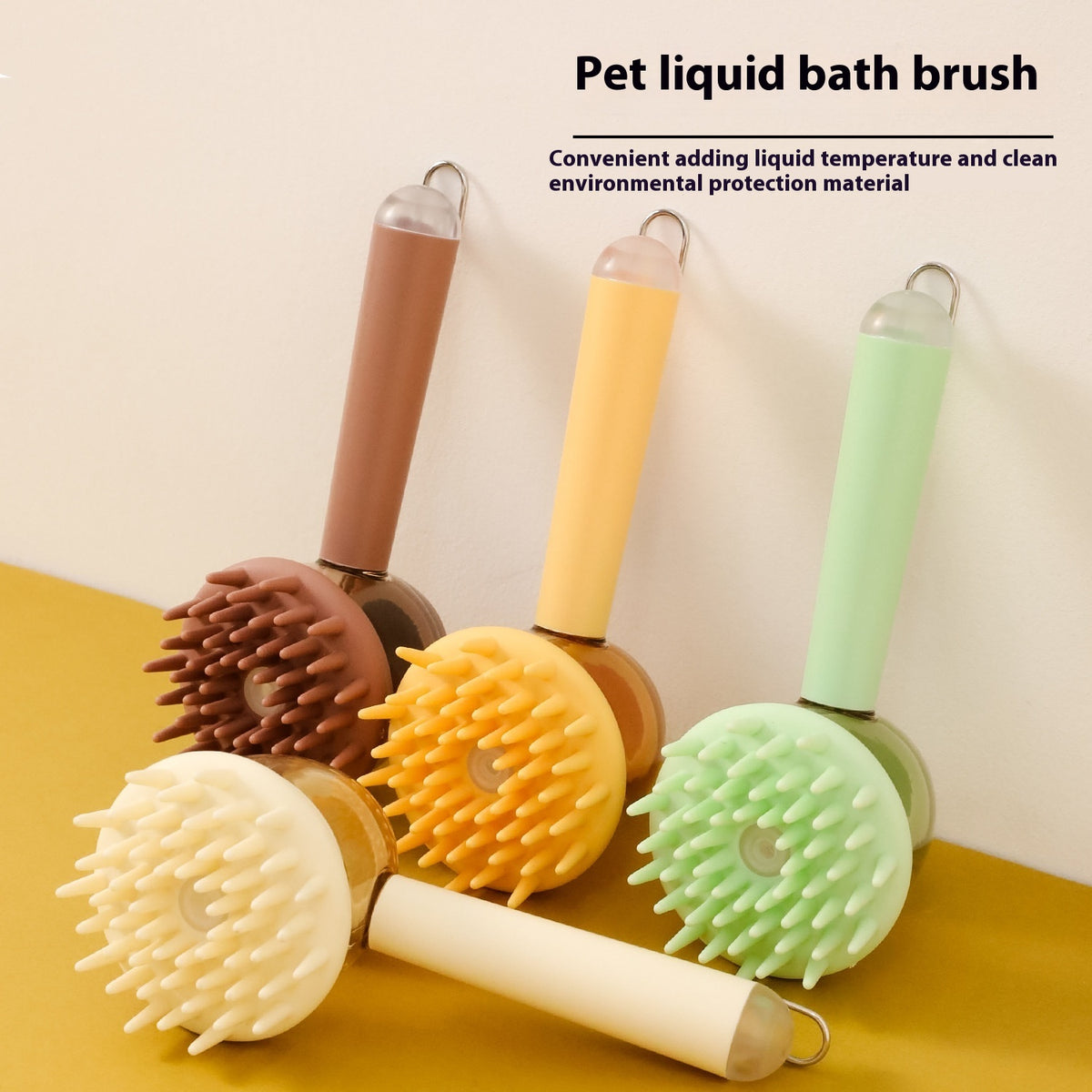 Escova de Banho 3 em 1 para Cães e Gatos - Massagem, Remoção de Pelos e Espuma