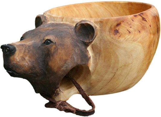 Caneca de Madeira Entalhada Estilo Kuksa