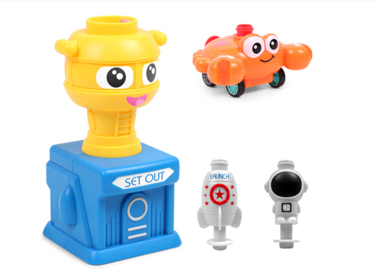 Brinquedo Educativo Científico: Torre de Lançamento de Carro com Balão e Ar, Experimento de Inércia, Presente Infantil