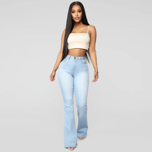 Calça Jeans Clássica Slim de Cintura Alta Feminina