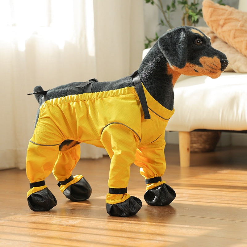 Macacão Anti-sujeira com Protetor de Patas para Passeio de Cães