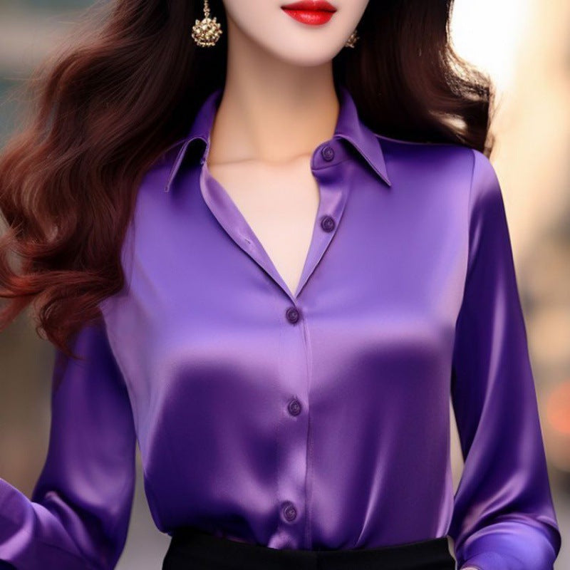 Blusa Roxa Retrô Elegante Feminina