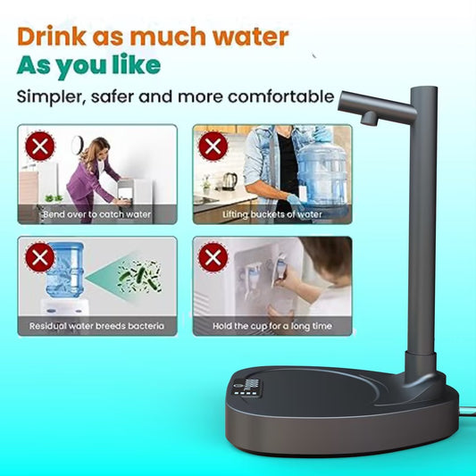 Bebedouro Automático de Mesa Recarregável com Suporte e Extensão para Garrafa de Água