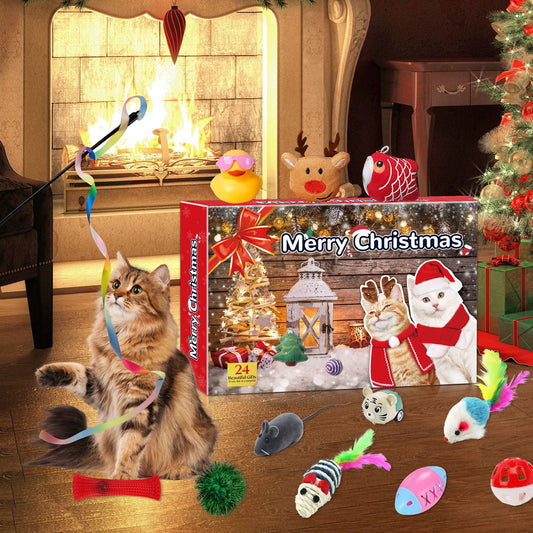 Calendário de Natal com 24 Brinquedos Surpresa para Gatos