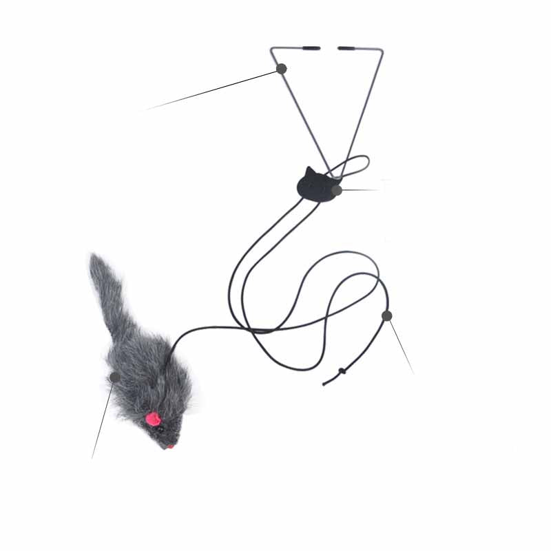Brinquedo de Rato Retrátil para Porta para Gatos