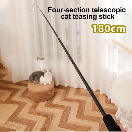 Varinha Extensível de 180 cm com Penas Substituíveis para Gatos