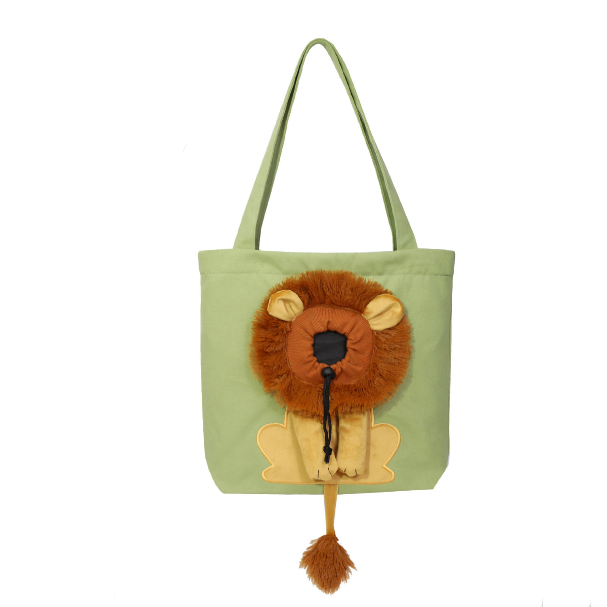 Bolsa de Transporte Macia em Formato de Leão para Gatos e Cães, com Zíperes de Segurança