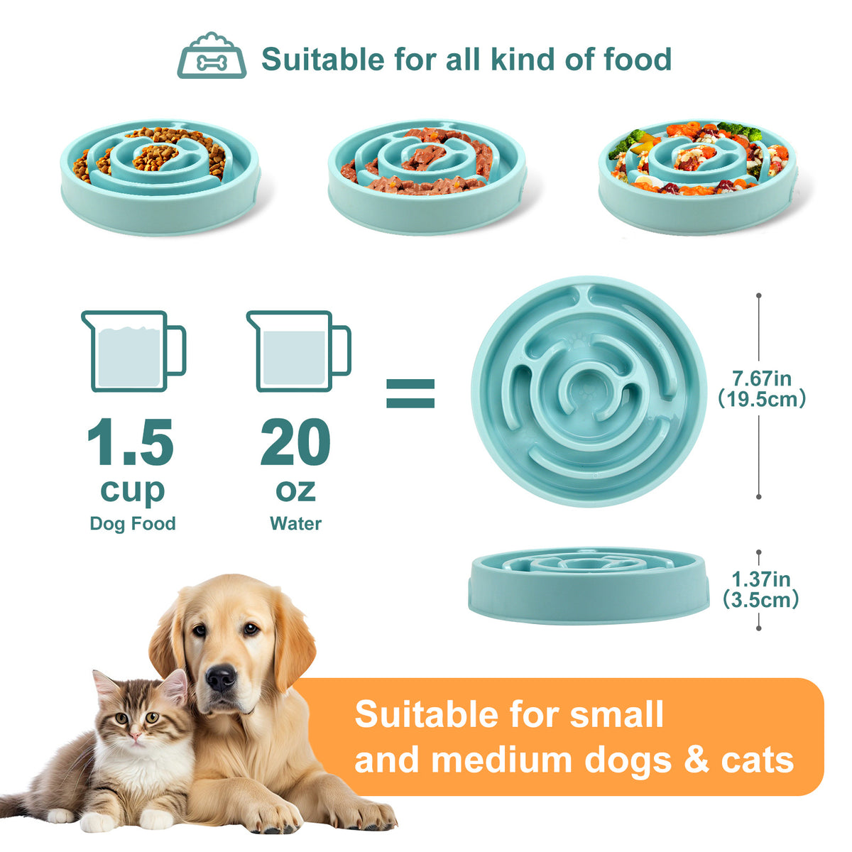 Tigela de Silicone Quebra-cabeça de Alimentação Lenta Anti-engasgo para Cães
