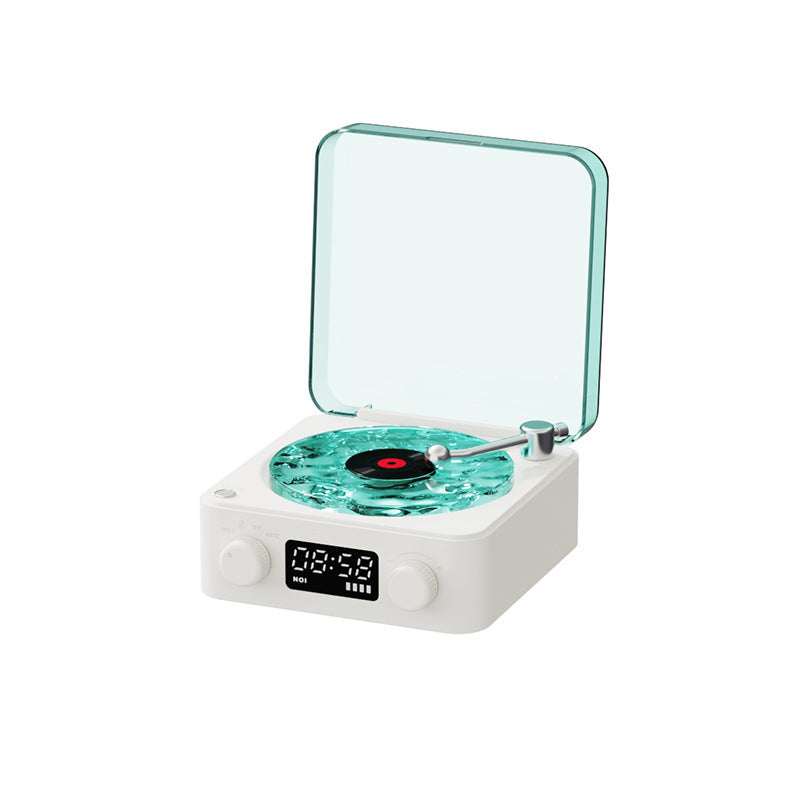 Caixa de Som Retrô Formato Vitrola com Luz RGB