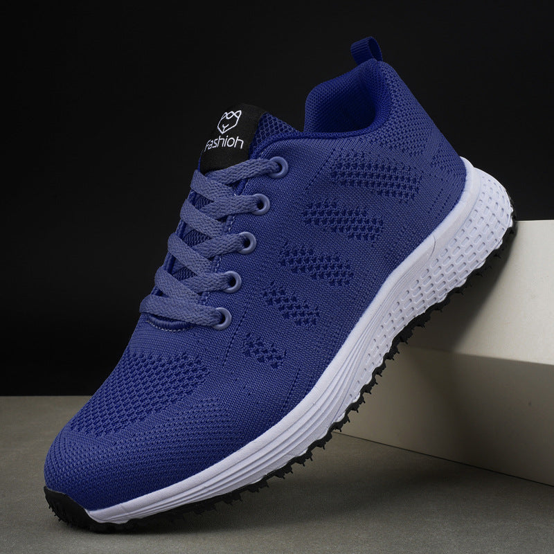 Tênis Feminino Plus Size de Malha Flyknit, Primavera e Outono