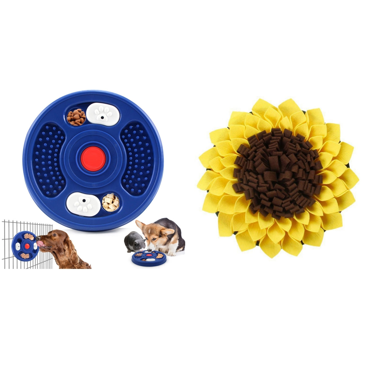 Comedouro Anti-engasgo 2 em 1 com Tapete de Lamber e Quebra-cabeça para Cães