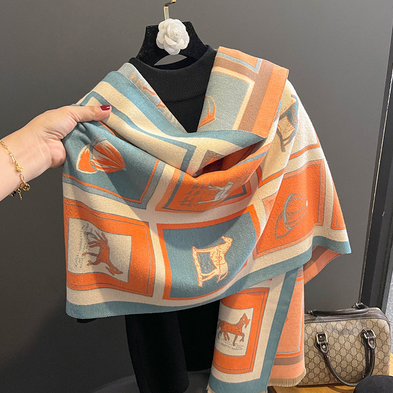 Cachecol Xale Estilo Cashmere de Uso Duplo - Ar-condicionado