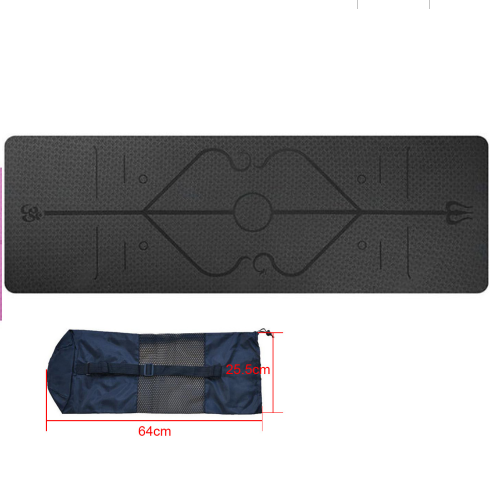 Tapete de Yoga TPE 6mm Antiderrapante com Guia de Postura
