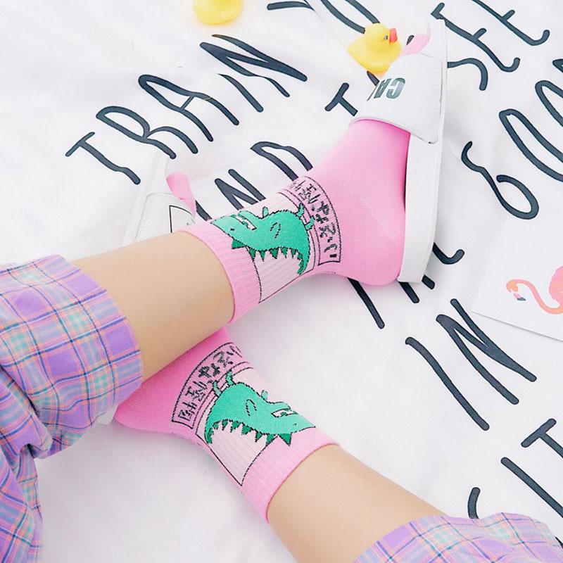 Meias Femininas Estilo Harajuku com Bichinhos Fofos