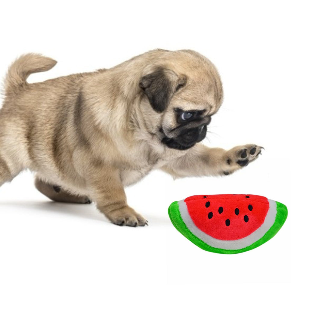 Brinquedos de Pelúcia com Som em Formato de Frutas e Desenhos para Cães e Gatos