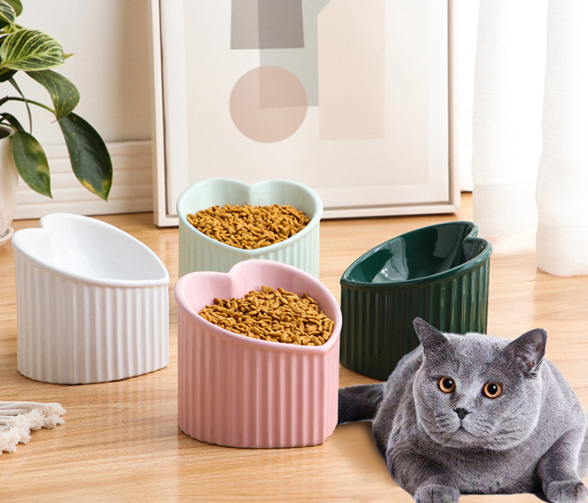 Tigela de Cerâmica Inclinada para Pets