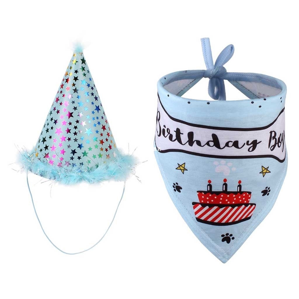 Kit Babador e Chapéu de Aniversário para Pets