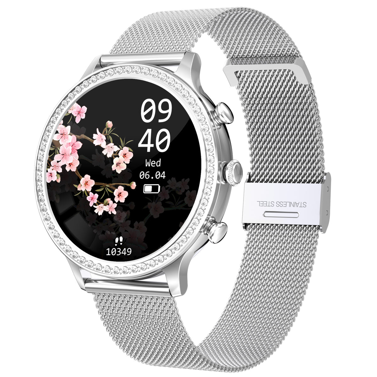 Relógio Inteligente Feminino de Silicone com Chamadas Bluetooth