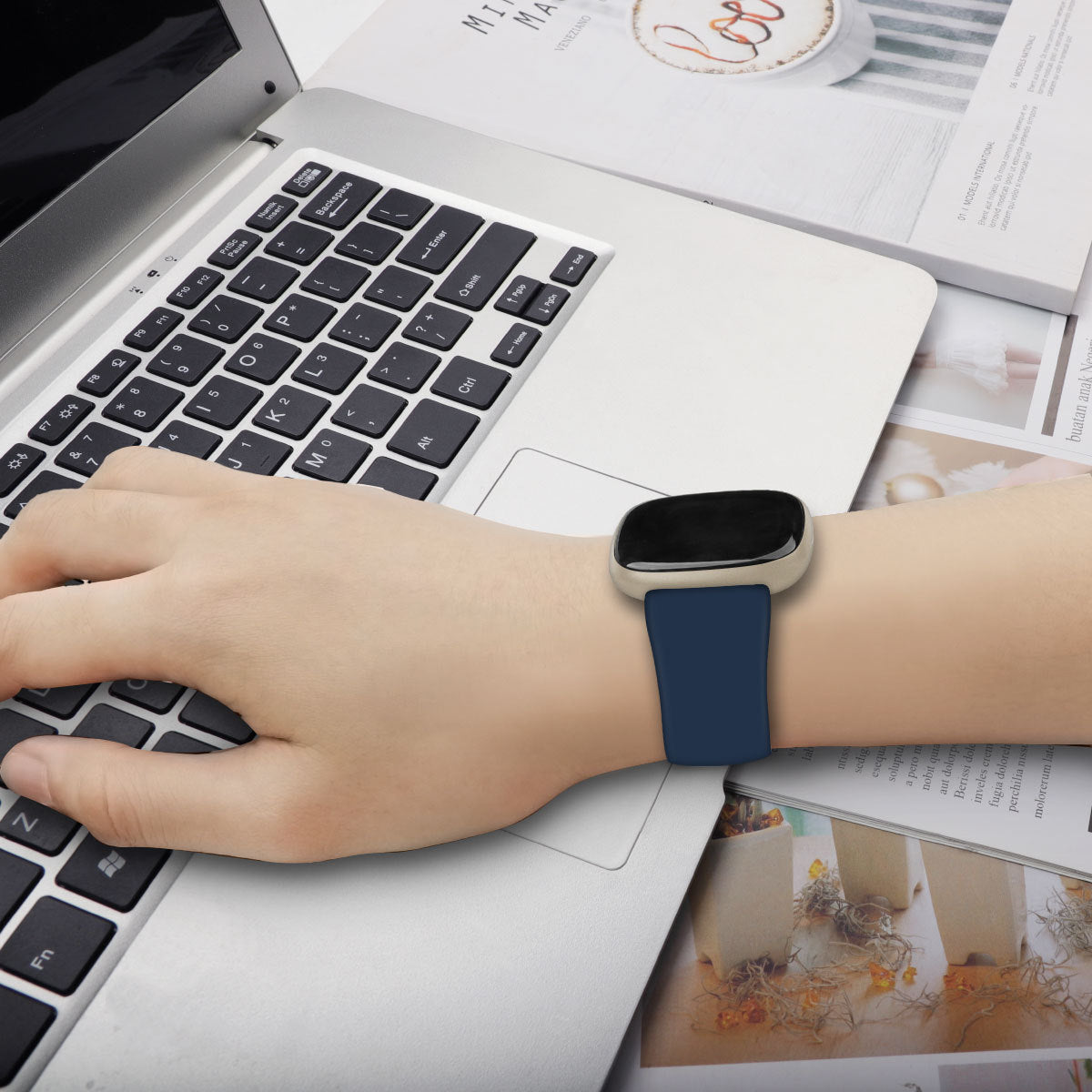 Pulseira de Silicone TPU para Relógio Inteligente, Compatível com Versa 3