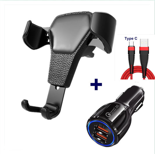 Suporte de Celular para Carro com Textura de Couro e Gravidade