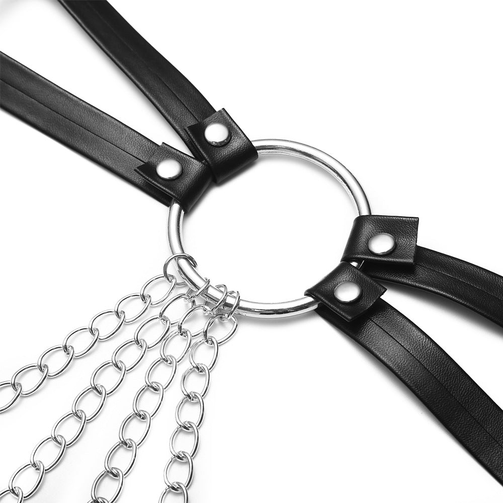 Corrente para Corpo Feminina com Tiras de Couro - Acessório de Cintura