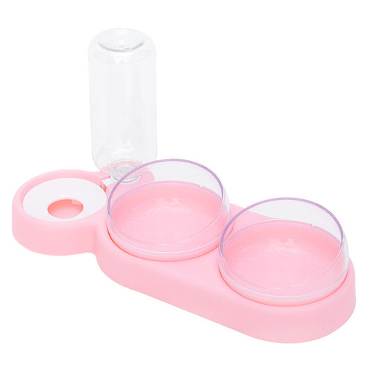 Comedouro Duplo Automático com Bebedouro e Suporte Elevado para Cães e Gatos