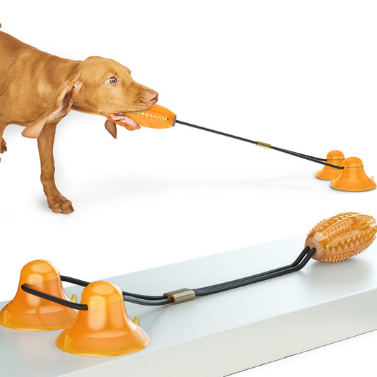 Brinquedo Multifuncional de Corda Dupla com Bolas e Ventosa para Cães