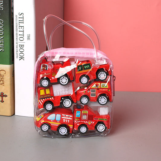 Carrinho de Fricção Resistente a Quedas: Escavadeira, Caminhão de Bombeiros e Carrinho de Obras, Brinquedo Infantil