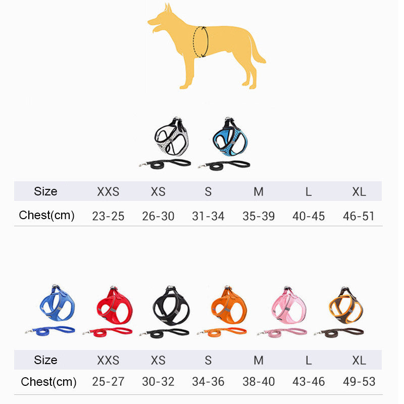 Conjunto de Peitoral e Guia de Tração para Cães