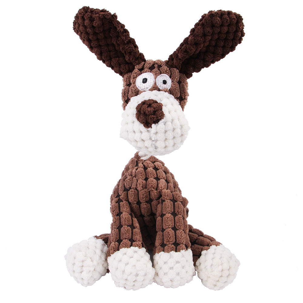 Brinquedo de Pelúcia de Veludo Cotelê em Formato de Burro com Apito para Cães