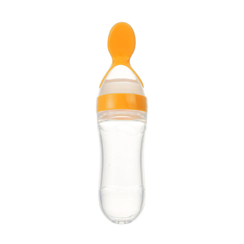 Mamadeira Segura de Silicone com Colher Espremível para Recém-nascido, Treinamento de Alimentação Complementar
