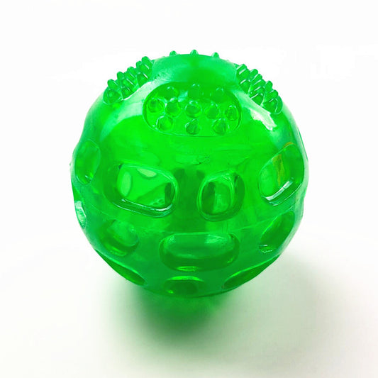 Bola com Apito Impermeável de Borracha para Cães Pequenos, Médios e Grandes - Limpa os Dentes