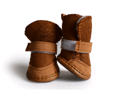 Botas de Neve de Pelo de Carneiro para Cães - Cáqui