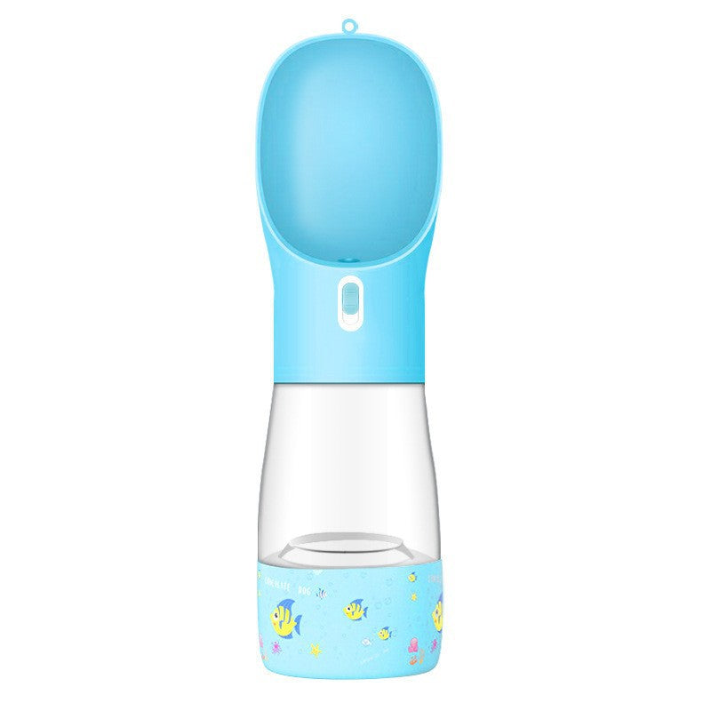 Garrafa de Água com Comedouro Portátil para Cães - Passeio e Viagem