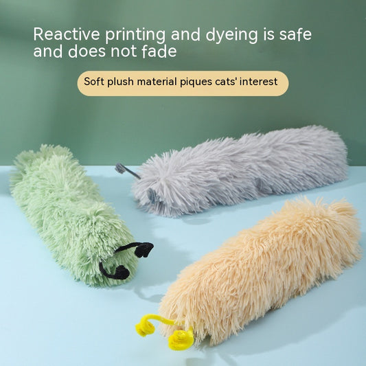 Brinquedo de Papel com Som em Formato de Lagarta para Gatos - Resistente a Mordidas