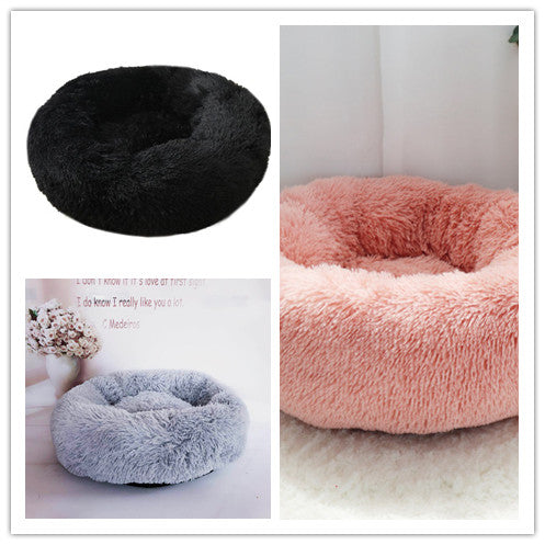 Caminha Redonda de Pelúcia Macia e Grossa para Pets